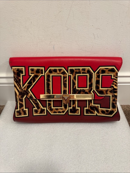 Michael Kors Handbags - Michael Kors Bekah Leopard Calfhair Envelope Clutch - RARE